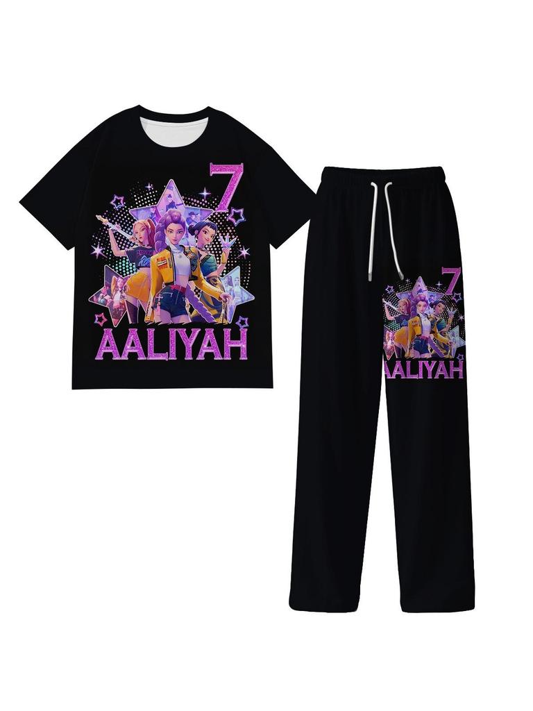 K-pop Demon Hunter Girl Pajama Set - Milk Silk, Unisex
