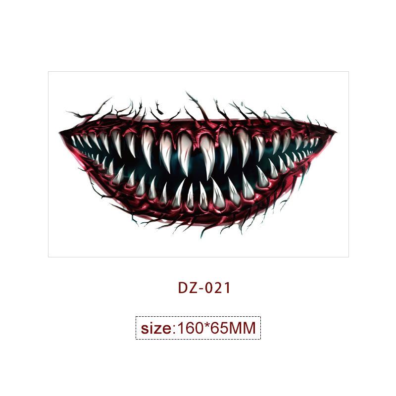 Halloween Mouth Tattoo Scary Clown Face Stickers Creepy Temporary Tattoos Waterproof Party Makeup Costume Props