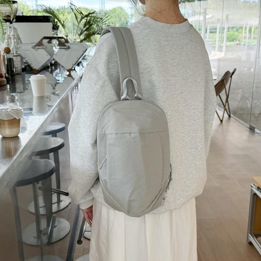 Large Capacity Sports Crossbody Bag Solid Color Outdoor Chest Bag Nylon Shoulder Bag  Hiking