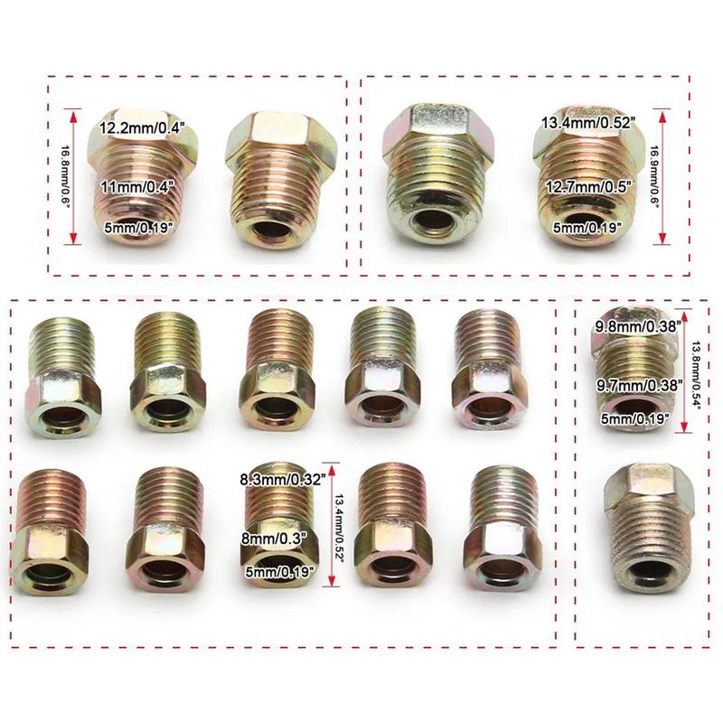 16/20PCS 25ft of 3/16" OD Copper-plated Material Brake Pipe Hose Line Piping Tube Tubing Car Roll Tube Coil With Tube Nuts
