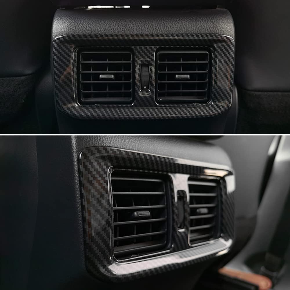 Blazeray for RAV4 Rear Air Conditoner Outlet Vent Cover Panel Trim Rear Carbon Fiber Cover for Toyota RAV4 2019 2020 2021 2022 Interior