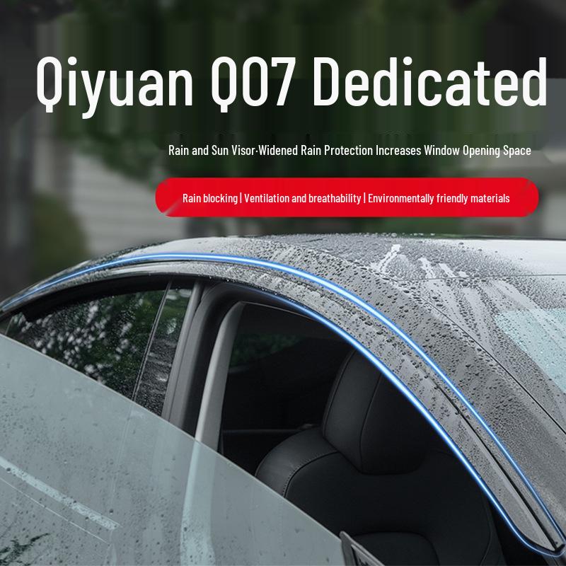 Compatible with Kaiyuan Q07 Frameless Window Rain Guards - No Chrome Trim Exterior Visors