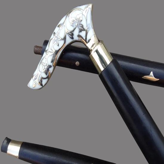 93.98 Cm Victorian-Style Walking Stick Brass Handle Wooden Cane Designer Accessory Best Gift for Unisex