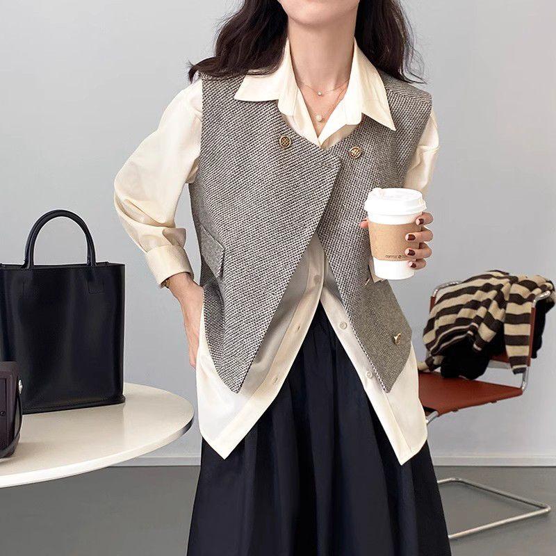 Fashion Sleeveless Jacket Vest for Women, Elegant Short Coat  Autumn Outfit Coat