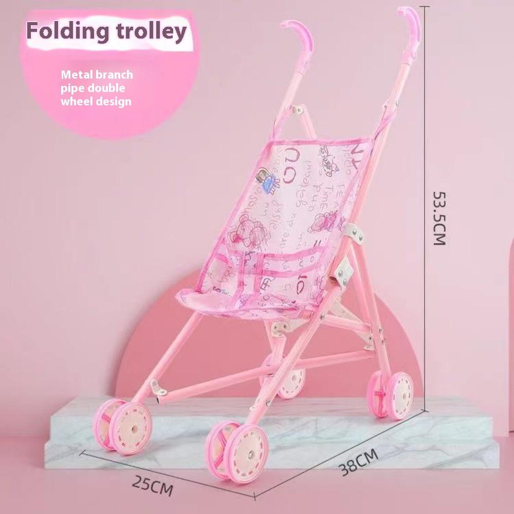 Детские игрушки Девочка играет в домик Имитация Складная тележка Ходунки для малышей Тележка