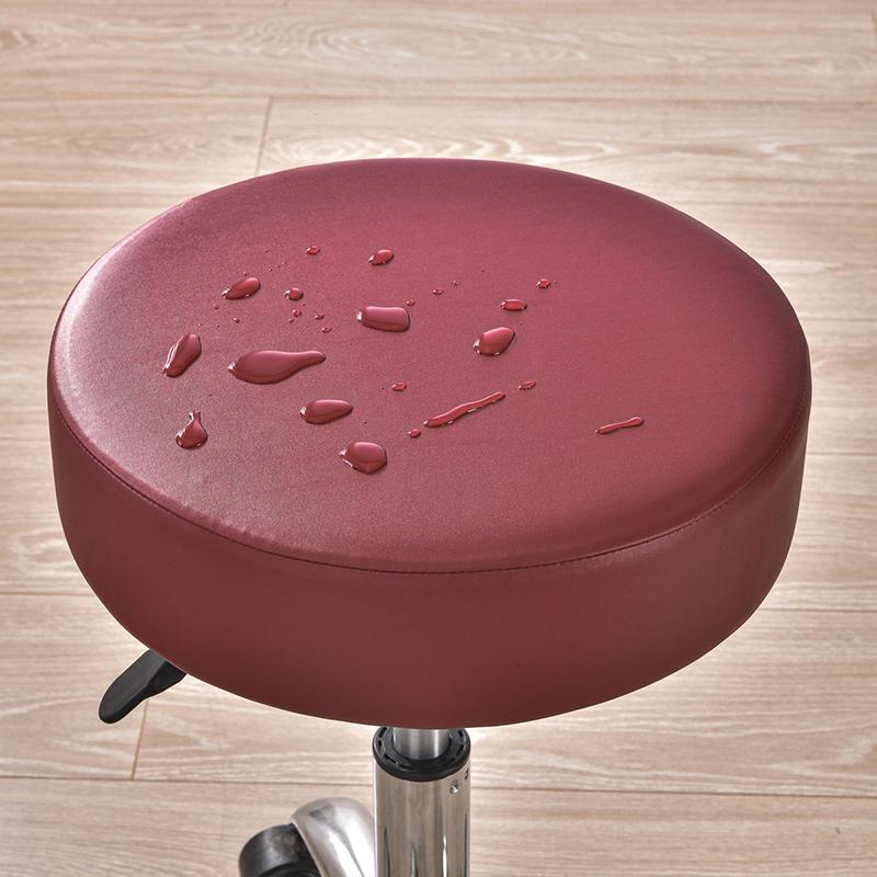 PU Waterproof Round Stool Cover Elastic All Inclusive Bar Rotating Chair Seat Cover Cashier Counter Stool Slipcover Home Hotel