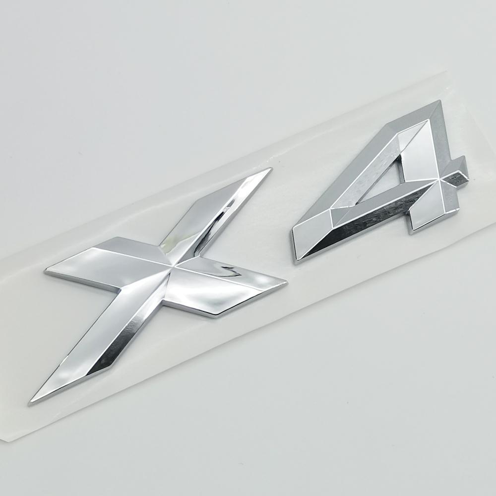 3D ABS Chrome Black Car Letters Logo X4 Emblem Badge Auto Styling Rear Trunk Sticker Decals Accessories For BMW G01 G02 F26 M40i Uo2