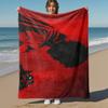 1pc Batman Vader Red  - Throw Blanket, Soft, Flannel Blankets, Living Room,  All Seasons Use-1102004
