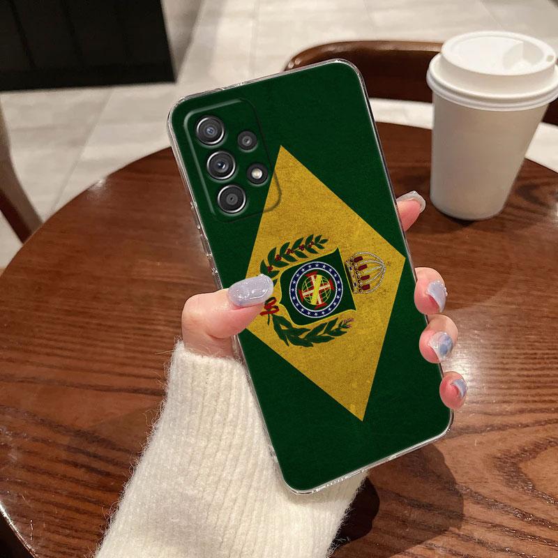 Brazil Flag Clear Soft Phone Case For Samsung Galaxy A56 A57 A37 A55 A54 A36 A35 A26 A25 A16 A17 A07 A52 A34 A73 A53 A21s Cover