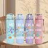 1PC Different Class Fish Cartoon 750ml Color Plastic Sports Water Bottle Leakproof Flip Straw Lid Suitable for Sports Office Home Use