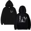 Gothic Skeleton Yoga Funny Halloween Double Sided print streetwear Men women vintage hip hop Hoodie Unisex punk Fleece pullovers