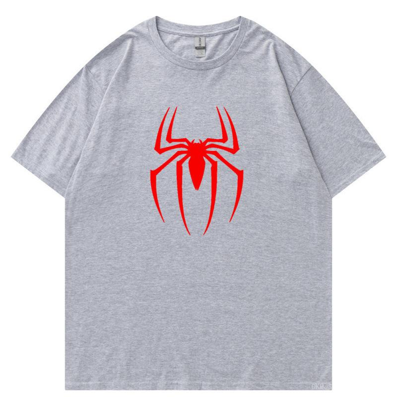 Loose And Comfortable Short Sleeves Unisex Unisex Oversized Clothes Summer New Cotton Unisexs Tshirts Spider Pattern Printed Tees