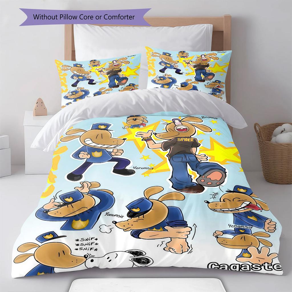 Set Copripiumino Trapuntato Dog Man Federa Decorazione per la Casa Regalo di Compleanno (1 * copripiumino + 2 * federa, senza nucleo)
