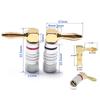 2PCS Banana Plug Audio Speaker Connector 90 Degree straight angle Plug Audio Jack Gold Plated Speaker Terminals Adapters
