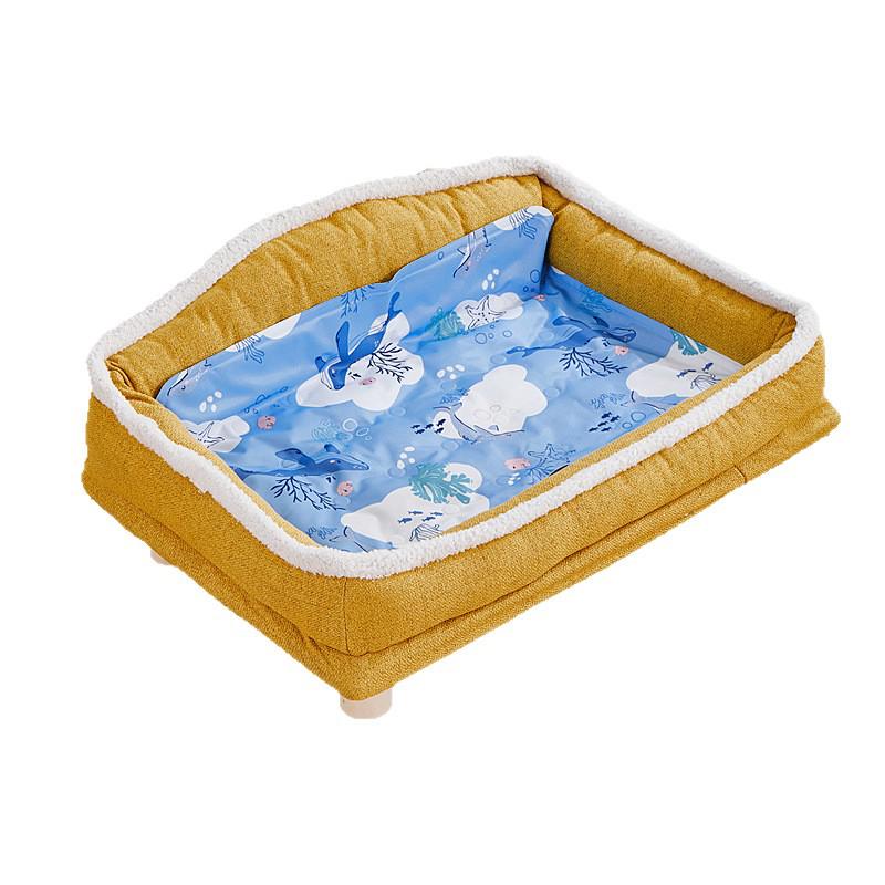 Four Seasons Washable Pet Bed: Cool Summer Mat for Small Dogs & Cats