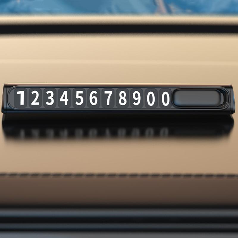 Hidden Parking Phone Number Plate One-Click Privacy Switch Car Parking Card Dashboard Decoration Gadget Gift for Car Lovers