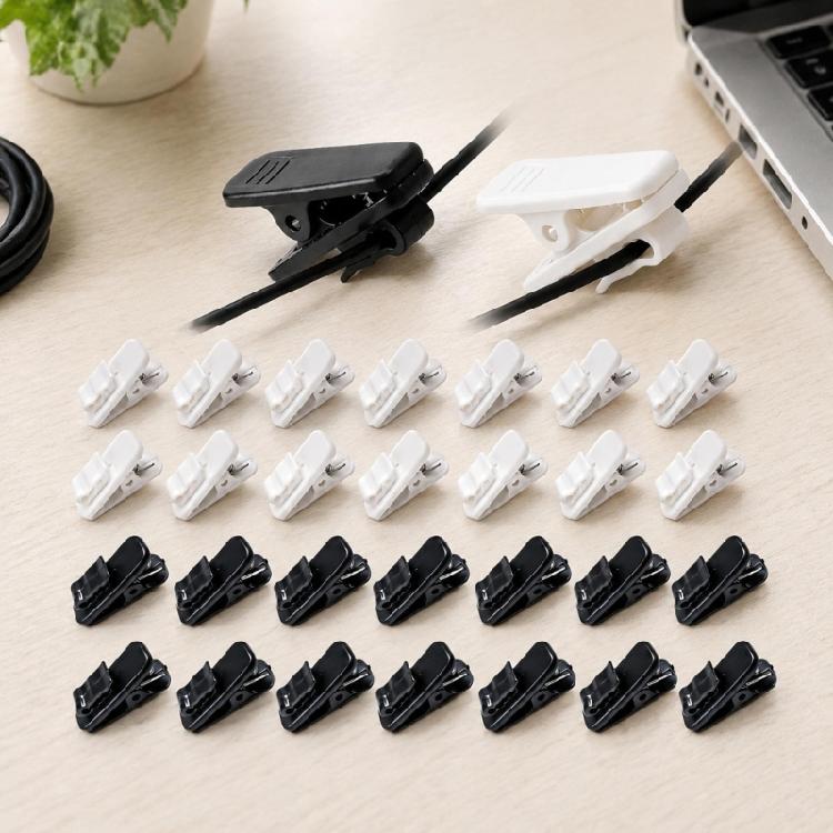 Spring Grip Thin Cord Fasteners with Separate Routing Guides for Earphone Cable Management Across Several Locations