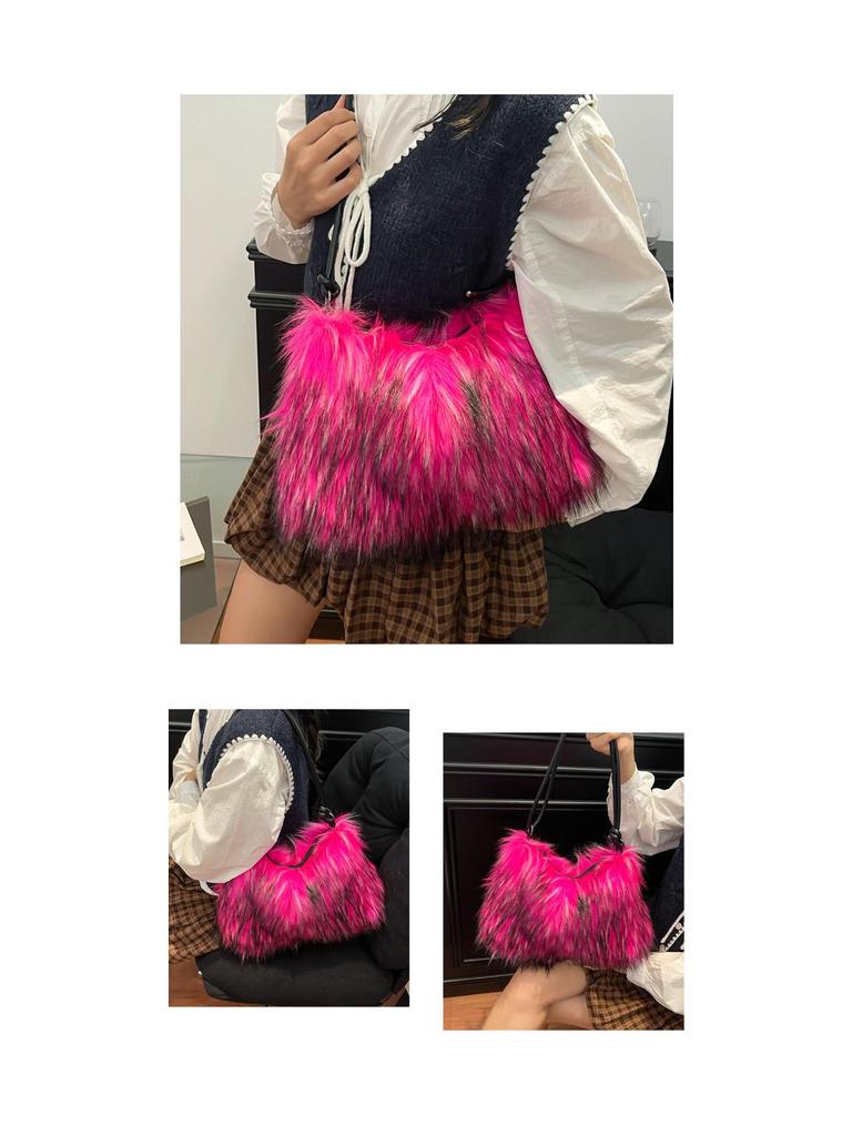 Chic Furry Crossbody Bag: Plush Autumn/Winter Handbag