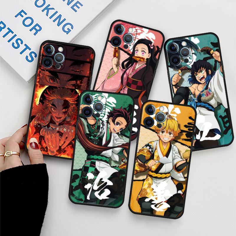 Měkké pouzdro pro Apple iPhone 11 13 Pro Max 14 12 Mini 7 8 Plus X XS XR SE 2020 6 6S 5 5S Kryt na telefon Funda Demon Slayer Anime Capa