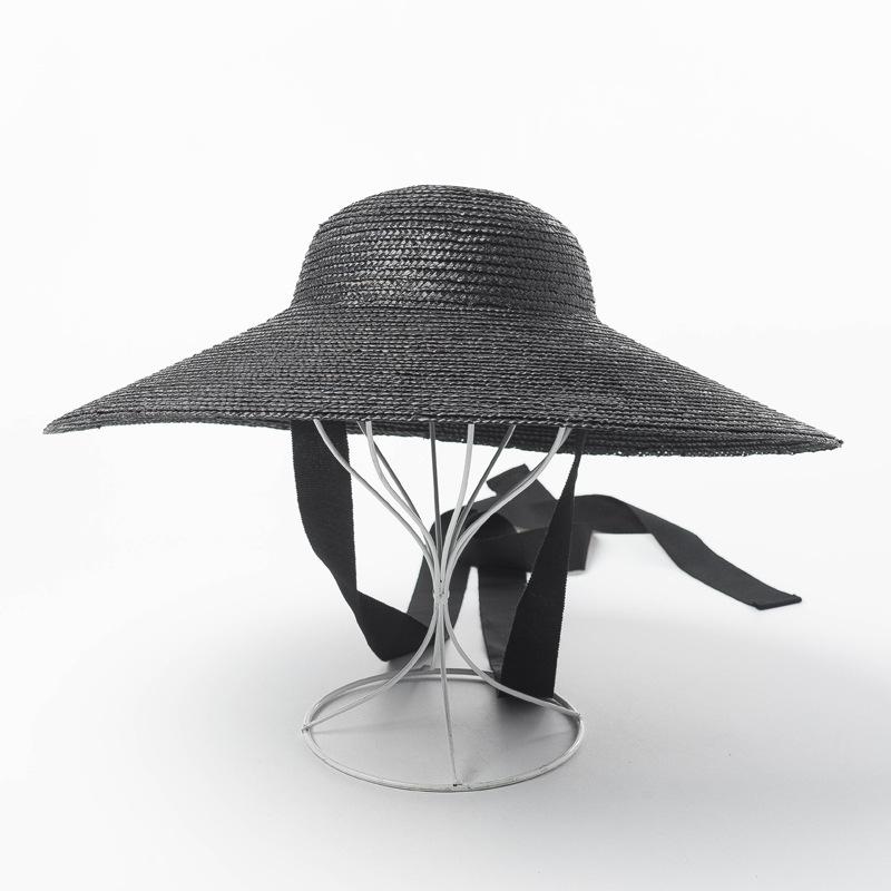 202504-HH5076A ins chic summer Sunscreen British minimalism natural straw model holiday lady sun cap women leisure hat