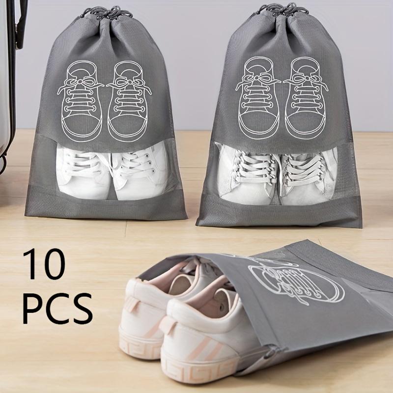 

10PCS Transparent Waterproof Shoe Storage Bags for Travel, Lightweight & Compact Organization 10pcs рожевий
