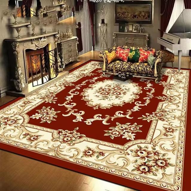 Koberce v evropském stylu červené barvy pro obývací pokoj, velký rozměr, pratelné, luxusní koberce do salonku, rohožka ke vstupním dveřím, protiskluzové, dekorativní rohožky do ložnice