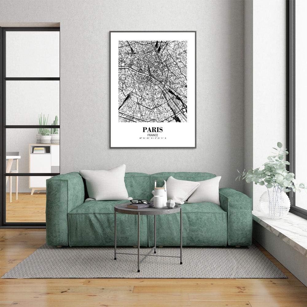 Eleville 11X14 Unframed Paris France City View Abstract Road Modern Map Art Print Poster Wall Office Home Decor Minimalist Line Art Hometown