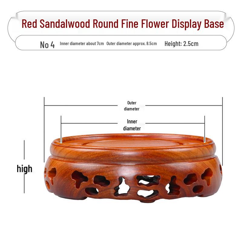 Red Sandalwood Buddha Statue & Vase Stand