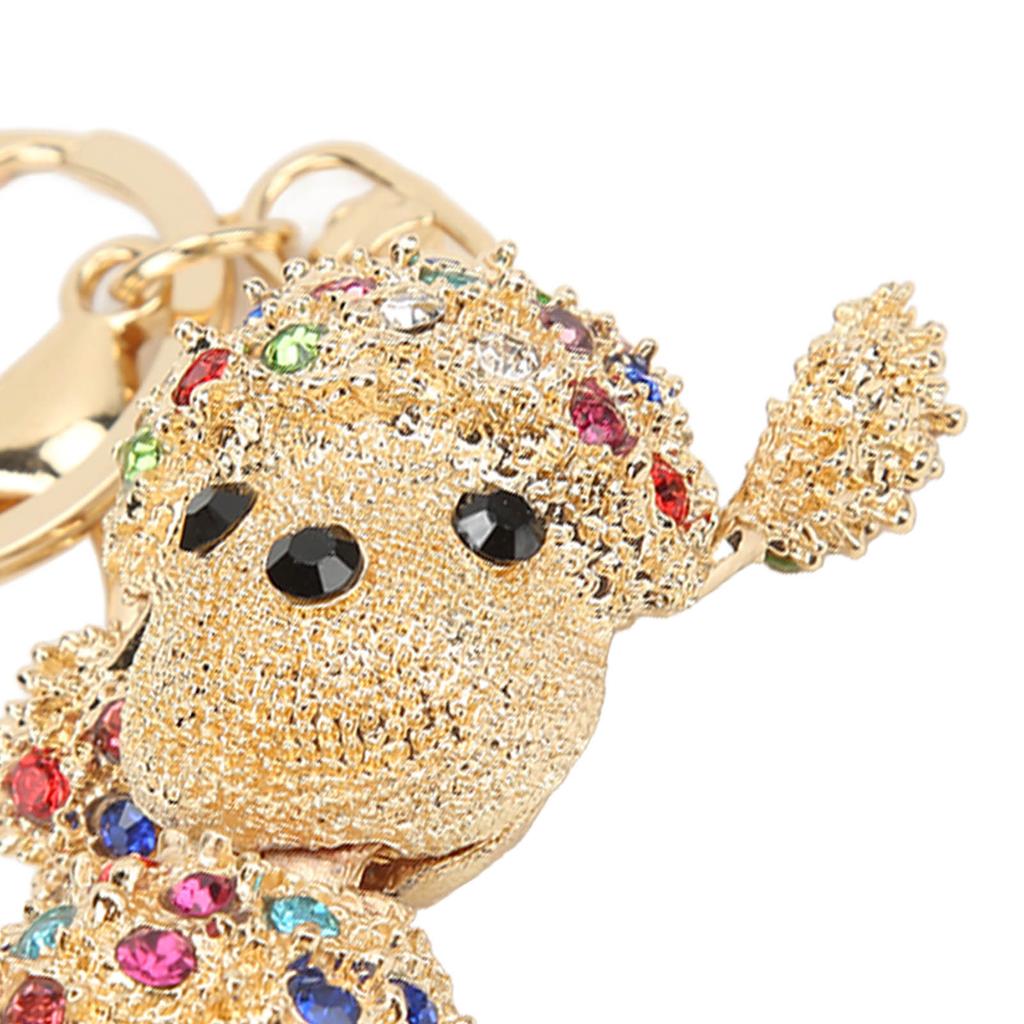 Rhinestone Keychain Unique Puppy Shape Design Rhinestone Keychain Ornament for Bag Car Pendant