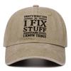 Ifix Stuff Letter Washed Embroidered Soft Top Baseball Cap Women Men Retro Hat Fashionable Versatile