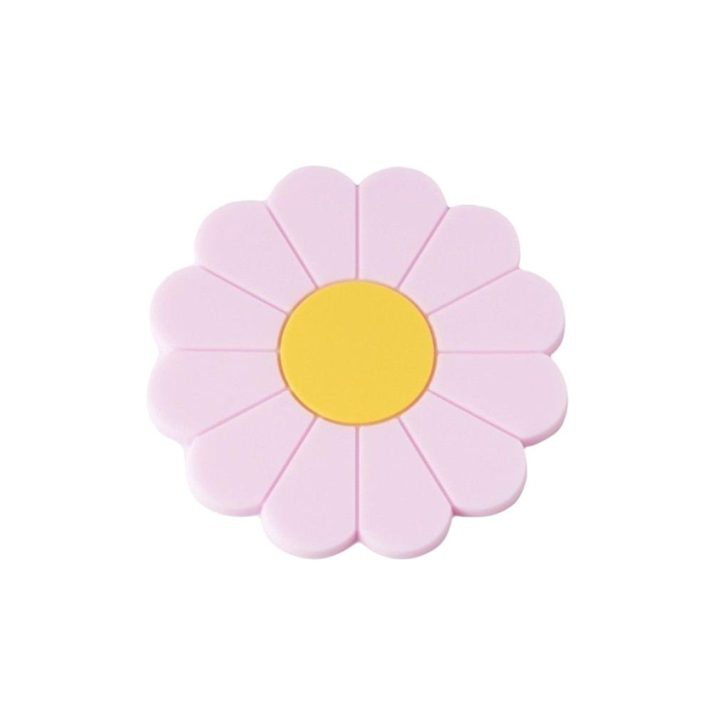 Anti-slip Cup Holder Mat Flower Cup Coaster Round Daisy Silicone Cup Pad Dining Table
