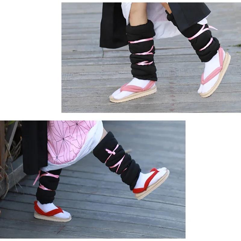 Accessori Cosplay Anime Hot Demon Slayer Kimetsu No Yaiba Zoccoli Cosplay Kamado Nezuko Infradito Kimono Geta Pantofole Scarpe