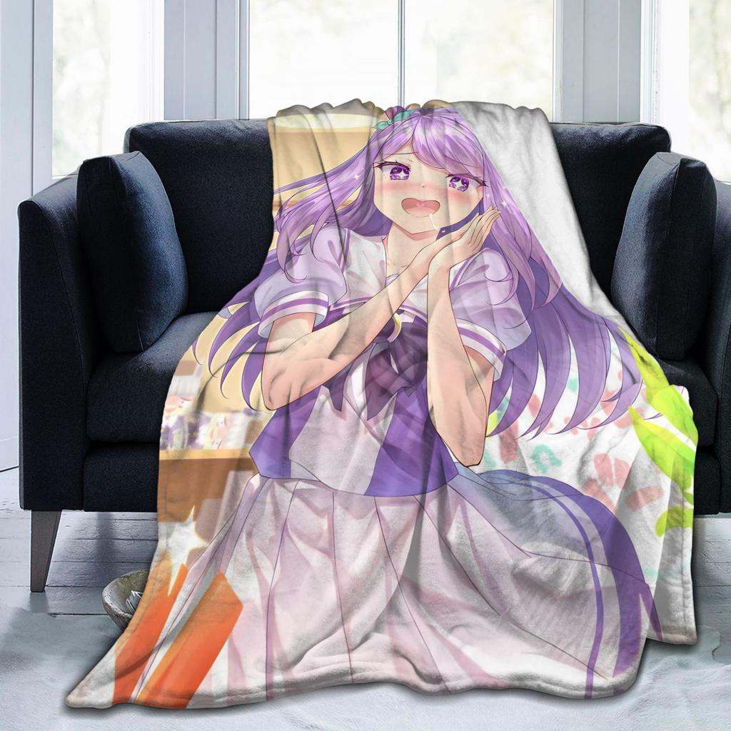 Umamusume Pretty Derby Mejiro Blanket Fleece Autumn/Winter Portable Lightweight Throw Blanket for Bed Bedroom Rug Piece