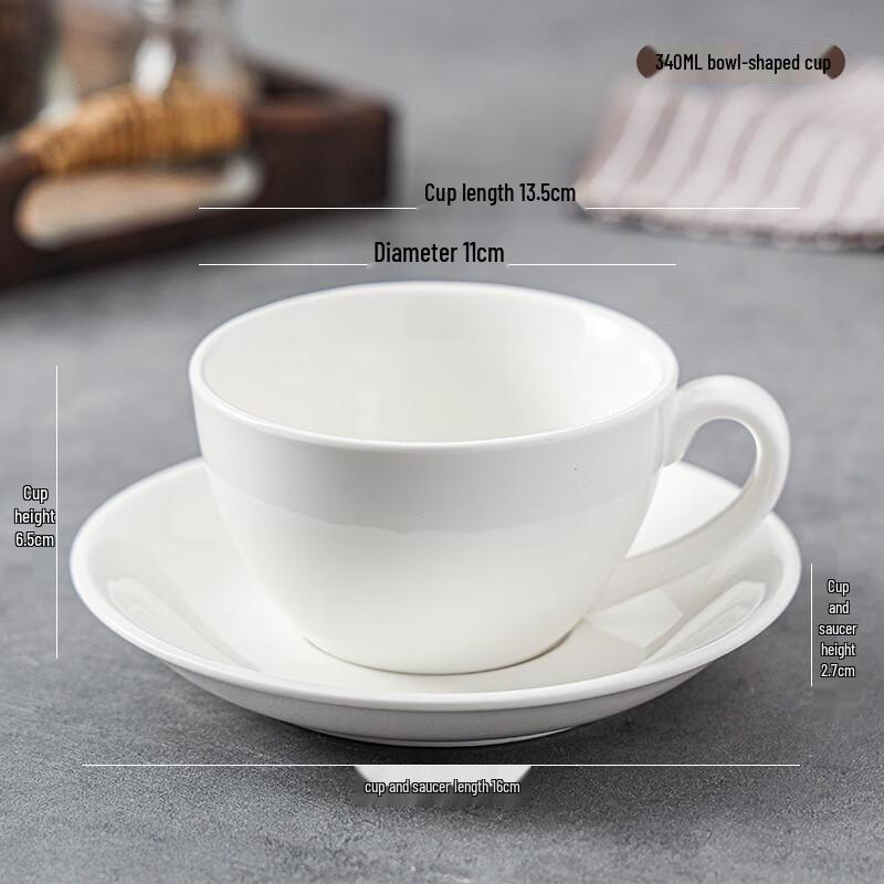 Elegant White Ceramic Coffee Mug and Saucer Set