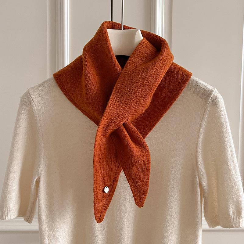 New Fashionable Soft Waxy Wool Small Scarf for Women All Match Neck Scarf Scarf Shawl High End Warm Scarf