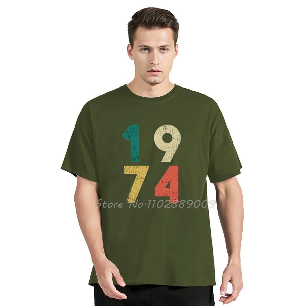 Graphic Old Vintage 1974 50th Birthday Unisex Cotton T-Shirt Fashion Oversized Tshirt Fitness Tees Cotton Men Clothing