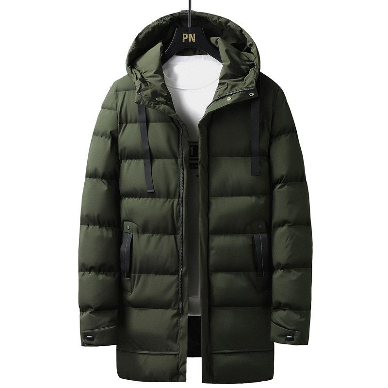 Winter Wear Men's Thickened Warm Medium and Long Hooded Clothes Men's Jacket Loose Coat Men