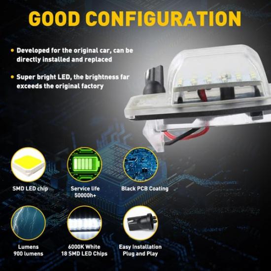 4 PCS LED Light License Plate For 1999-2003 Mazda Protege Miata Accessories MX-5