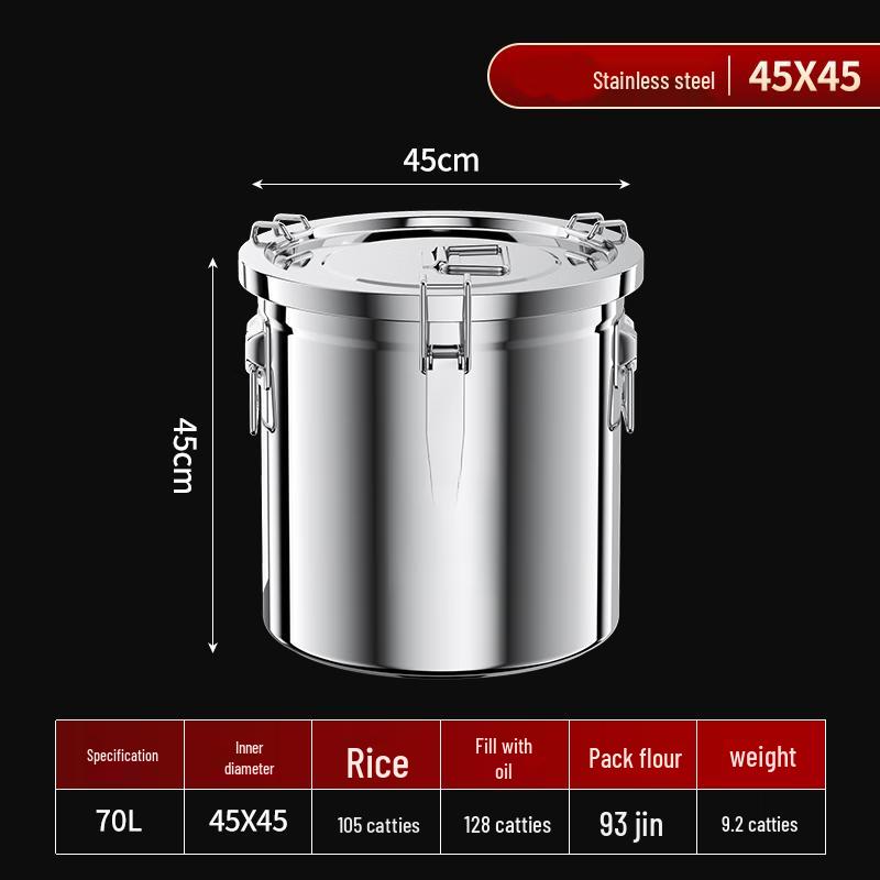 70L Stainless Steel Sealed Storage Container