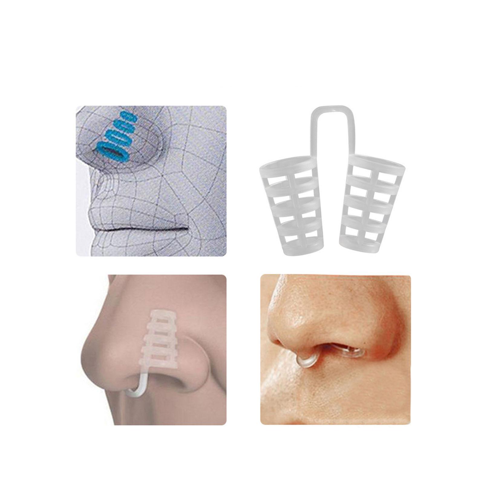 

Anti Snoring Nose Clip Comfortable Silicone Nasal Dilator Stop Snore Device for Better Breathing and Sleep Aid One Size білий
