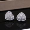 Trendy European & American Zircon Heart Stud Earrings for Women