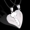 2 Pcs/Set Couple Necklace Stainless Steel Cute Cartoon Cat Animal Choker For Women Men Lovers Valentine's Day Jewelry Gifts