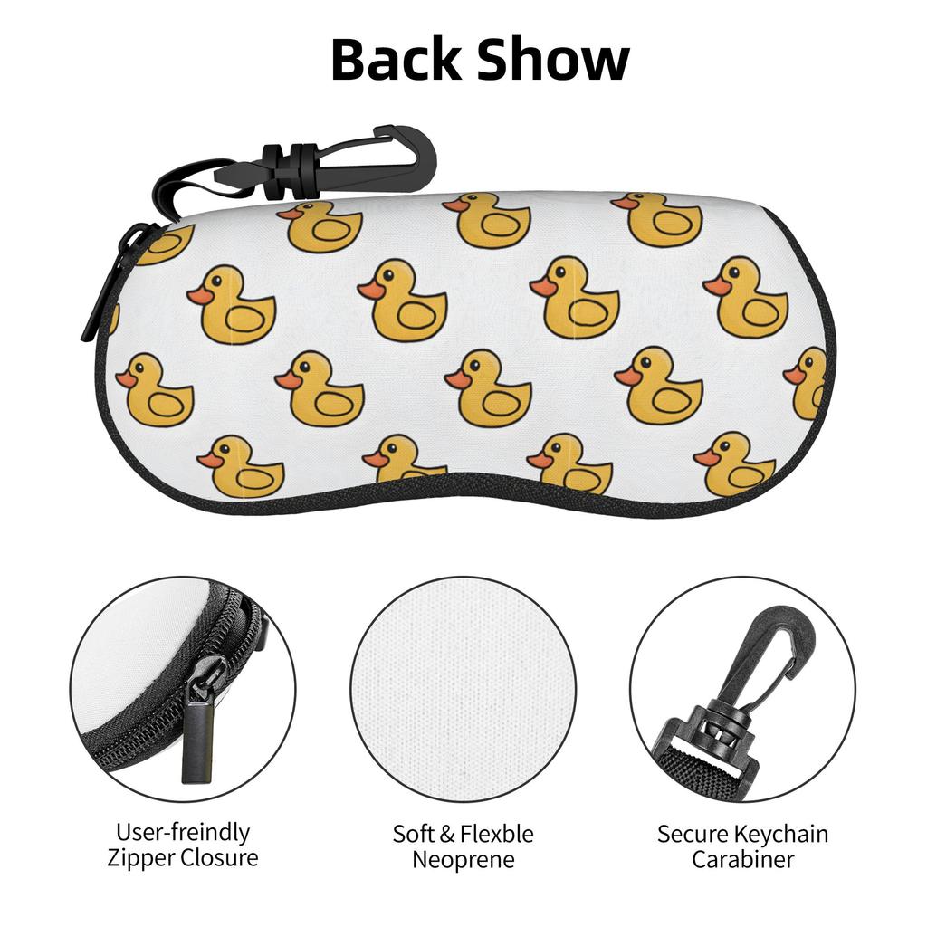 Kawaii Cartoon Glasses Case Cute Cartoon Yellow Duck Merchandise Zipper Reading Protector Ins Style Sunglasses Box