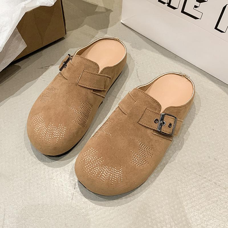 

Туфли Baotou — это действительно мягкая кожаная обувь для женских весенних новых моделей, толстая подошва из натуральной кожи, полушлепанцы на одну ногу. 40 верблюд