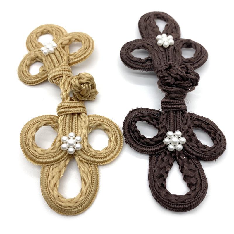 1 Pièce Nœud Chinois Style Chinois Fleur de Prunier DIY Accessoires Vêtements Hanfu Bouton Cheongsam Perle Fait Main