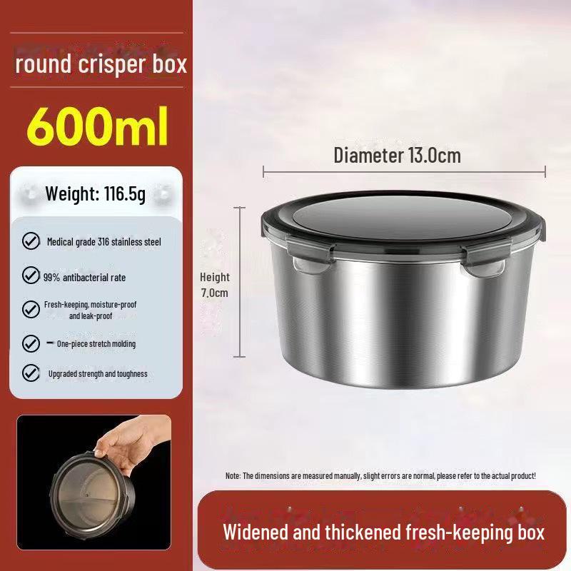 

Ланч-бокс из пищевой нержавеющей стали 316 с герметичной крышкой 600ML, 1 piece