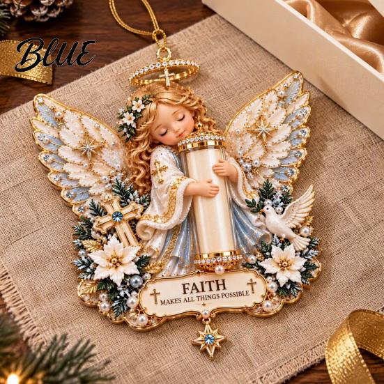 Christmas Tree Decorations Supplies Decoration Acrylic Festive Ornament 2D Angel Cash Holiday Party Hanging Pendant