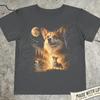 Corgi Howling Moon Toddler Tee, Animal Graphic Kids Shirts, Toddler Gift Dog Lover, Vintage Corgi T-Shirt, Funny Dog Shirt Little Ones