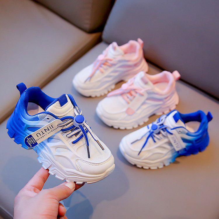 Girls' Summer 2025 White Mesh Breathable Sports Shoes