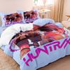 K-Pop Bettwäscheset Dämonenjäger Motiv Bunter Druck Polyester Schlafzimmer Bettlaken Bettbezug Geschenk Heimtextilien
